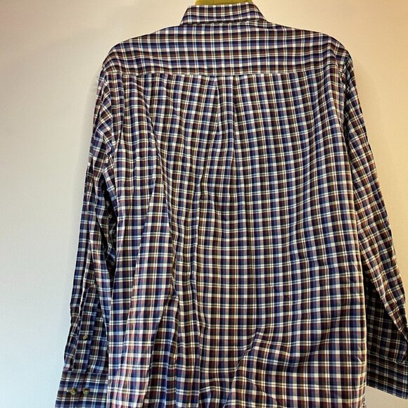 JoS. A. Bank Men's Tailored Fit Plaid Traveler's Collection Shirt - Size Large - Picture 4 of 4